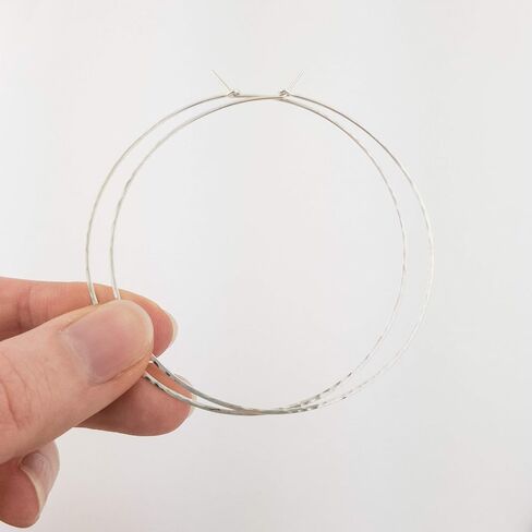 5/8 Inch Thin Small Sterling Silver Lightly Hammered Sleeper Hoop Earrings in Saudi Arabia
