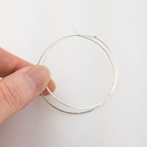 5/8 Inch Thin Small Sterling Silver Lightly Hammered Sleeper Hoop Earrings in Saudi Arabia