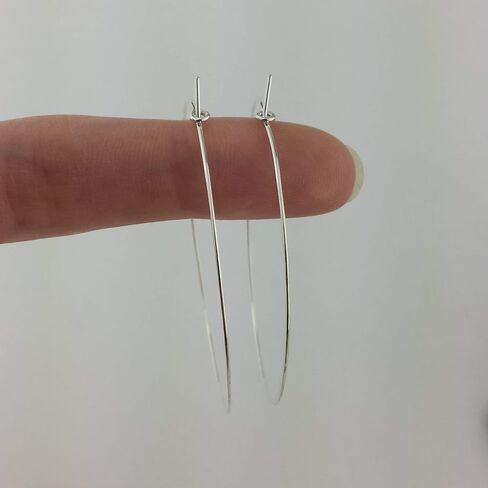 5/8 Inch Thin Small Sterling Silver Lightly Hammered Sleeper Hoop Earrings in Saudi Arabia