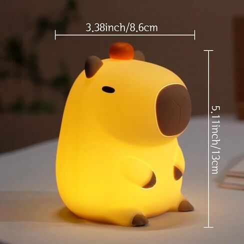 ضوء الليل YuanDian Orange Capybara - هدية للنساء والفتيات المراهقات والأطفال. قم بتزيين غرفة نوم الأطفال باستخدام مصابيح كابيبارا الليلية المصنوعة من السيليكون اللطيفة in Kuwait