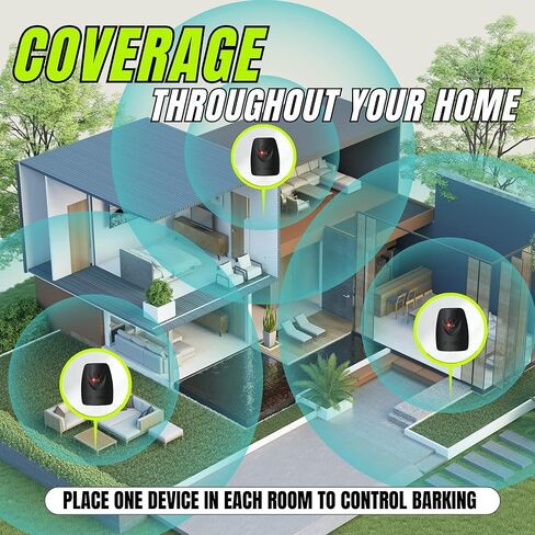 [عبوة من 3 قطع] جهاز BarkShield Home المضاد للنباح، بالموجات فوق الصوتية طويلة المدى بطول 66 قدمًا، صندوق ردع لحاء الكلاب المقاوم للماء للاستخدام الداخلي/الخارجي، طوق النباح الآمن البديل لتدريب الكلاب ومساعدته على السلوك in Kuwait