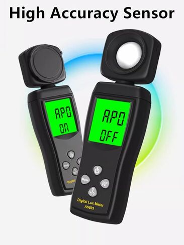 AS803 مقياس الإضاءة الرقمي الذكي 1-200000 لوكس أدوات قياس التجويف التلقائي مع مستشعر قابل للدوران 180D عالي الدقة وشاشة LCD (تأتي مع دليل المستخدم ولكن البطارية غير متضمنة) in Kuwait