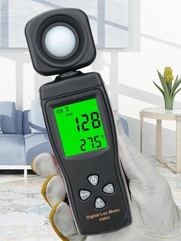 AS803 مقياس الإضاءة الرقمي الذكي 1-200000 لوكس أدوات قياس التجويف التلقائي مع مستشعر قابل للدوران 180D عالي الدقة وشاشة LCD (تأتي مع دليل المستخدم ولكن البطارية غير متضمنة) in Kuwait