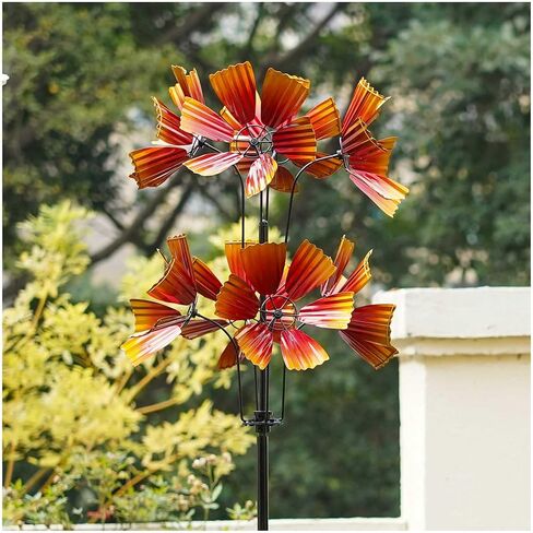 يارد جاردن الرياح الدوارة في الهواء الطلق - 82 بوصة منحوتات ودوارات الرياح المعدنية الحركية، ديكور حديقة الربيع وهدايا فريدة للنساء والأم ومحبي الحديقة والتدفئة لمنزل جديد وأعياد الميلاد in Kuwait