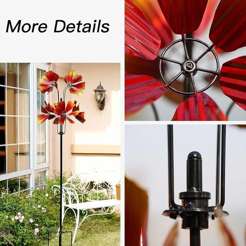 يارد جاردن الرياح الدوارة في الهواء الطلق - 82 بوصة منحوتات ودوارات الرياح المعدنية الحركية، ديكور حديقة الربيع وهدايا فريدة للنساء والأم ومحبي الحديقة والتدفئة لمنزل جديد وأعياد الميلاد in Kuwait
