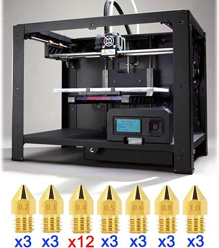 30 قطعة من فوهات الطارد MK8، فوهات طابعة ثلاثية الأبعاد لـ MK8 12 قطعة (0.4 مم) و3 قطع (0.2 مم، 0.3 مم، 0.5 مم، 0.6 مم، 0.8 مم، 1.0 مم) لـ Makerbot Creality CR-10 Ender 3 5 in Kuwait