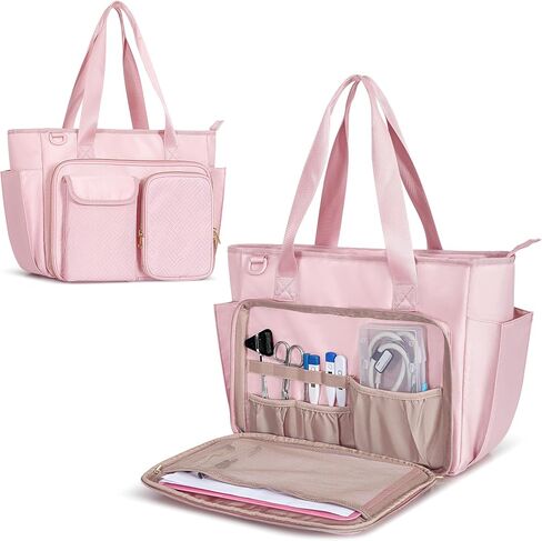 Fasrom Nurse Bag for Work with 15.6 Inches Laptop Sleeve, Medical Bag Tote to Hold Nursing Clinical Essentials for Home Health Nurses, Black(Patent Design, Empty Bag Only) in Saudi Arabia