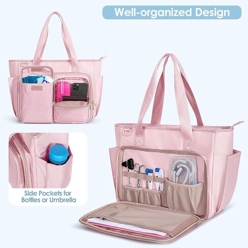 Fasrom Nurse Bag for Work with 15.6 Inches Laptop Sleeve, Medical Bag Tote to Hold Nursing Clinical Essentials for Home Health Nurses, Black(Patent Design, Empty Bag Only) in Saudi Arabia