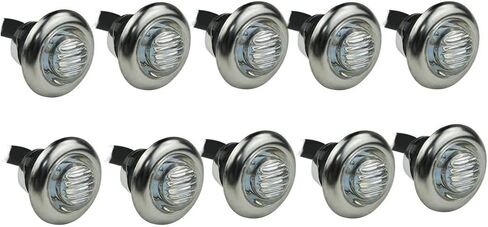 10pcs 3/4 inch Round Side 3pcs LEDs Marker Trailer Bullet License With Stainless Steel 304 Trim Ring Bezel Amber light+Clear lens in Saudi Arabia