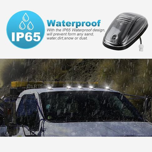 Partsam LED Cab Marker Roof Running Lights 5PCS Clear Lens 9LED Amber Top Lights Compatible with Dodge Ram 1500 2500 3500 4500 5500 2003-2018 SUV Truck Pickup RV in Saudi Arabia