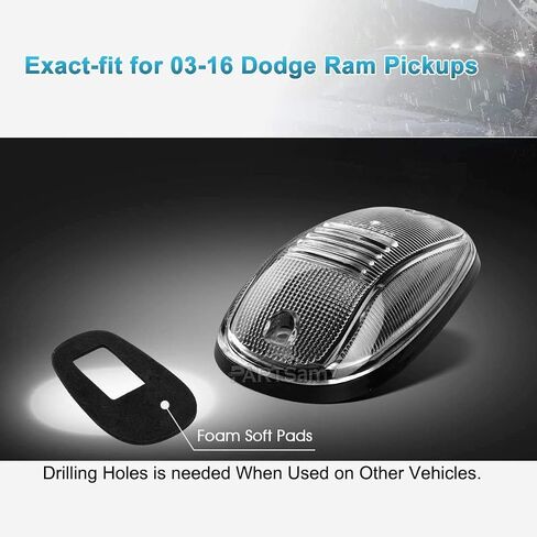 Partsam LED Cab Marker Roof Running Lights 5PCS Clear Lens 9LED Amber Top Lights Compatible with Dodge Ram 1500 2500 3500 4500 5500 2003-2018 SUV Truck Pickup RV in Saudi Arabia