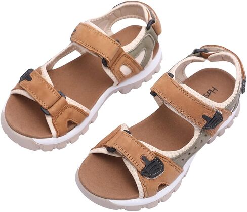 Harssidanzar Women's Leather Sandals Outdoor Sandals Hiking Sandals Casual Walking Sandals Strap Adjustable Beach Sandals For Women SL256US in Saudi Arabia