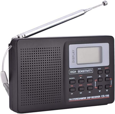راديو استقبال كامل التردد، FM/AM/SW/LW/TV صوت استقبال كامل التردد مع وظيفة الساعة والتنبيه، يتم شحنه بدون بطارية (النوع 1) in Saudi Arabia