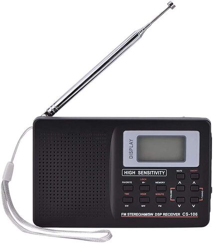راديو استقبال كامل التردد، FM/AM/SW/LW/TV صوت استقبال كامل التردد مع وظيفة الساعة والتنبيه، يتم شحنه بدون بطارية (النوع 1) in Saudi Arabia
