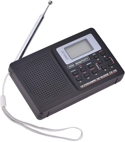 راديو استقبال كامل التردد، FM/AM/SW/LW/TV صوت استقبال كامل التردد مع وظيفة الساعة والتنبيه، يتم شحنه بدون بطارية (النوع 1) in Saudi Arabia