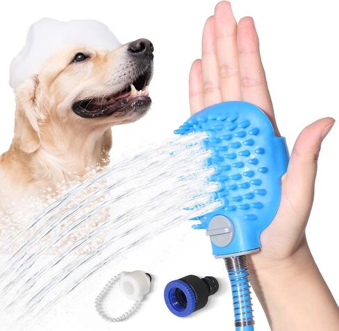 Fogatti Dog Shower Hose Attachment Grooming Sprayer with 7.2 FT Long Water Pipe and 2 quick-connect set connectors, Compatible with Indoor Shower or Outdoor Garden Hose, Ideal for Dog and Cat Grooming in Saudi Arabia