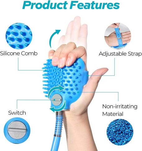 Fogatti Dog Shower Hose Attachment Grooming Sprayer with 7.2 FT Long Water Pipe and 2 quick-connect set connectors, Compatible with Indoor Shower or Outdoor Garden Hose, Ideal for Dog and Cat Grooming in Saudi Arabia