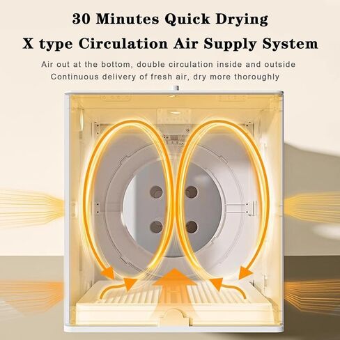 صندوق تجفيف الحيوانات الأليفة الأوتوماتيكي القابل للطي للقطط والكلاب الصغيرة، مجفف شعر القطط مع تحكم في درجة الحرارة ومؤقت قابل للتعديل، صندوق تجفيف ذكي للحيوانات الأليفة بـ 3 سرعات، سعة كبيرة 84 لتر in Kuwait