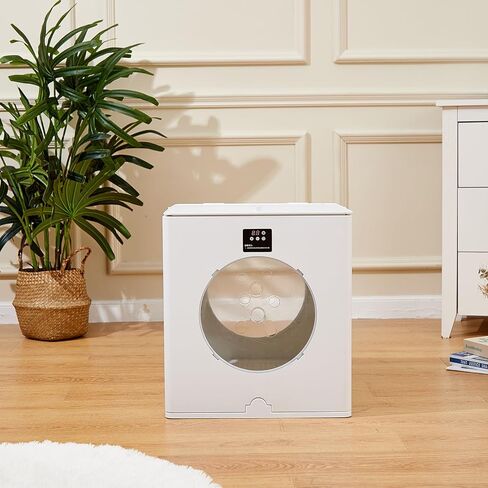 صندوق تجفيف الحيوانات الأليفة الأوتوماتيكي القابل للطي للقطط والكلاب الصغيرة، مجفف شعر القطط مع تحكم في درجة الحرارة ومؤقت قابل للتعديل، صندوق تجفيف ذكي للحيوانات الأليفة بـ 3 سرعات، سعة كبيرة 84 لتر in Kuwait