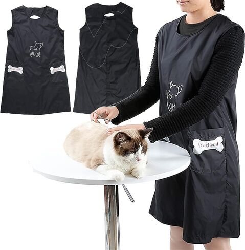 مريلة العناية بالحيوانات الأليفة مقاومة للماء مع جيوب من النايلون للحيوانات الأليفة ومضادة للكهرباء الساكنة وقابلة للتنفس ومآزر عمل احترافية لأخصائيي التجميل in Kuwait