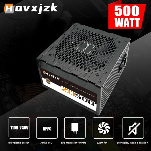 ATX 500W PC Power Supply, 80 Plus Bronze Certified, Non-Modular Active PC Power Supply with Auto-Thermally Controlled 120mm Fan in Saudi Arabia