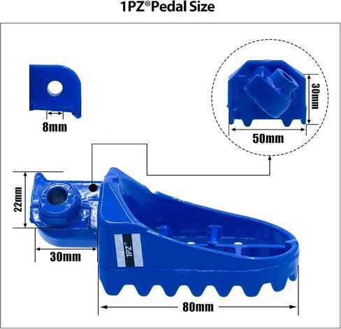 1PZ AP1-Y01 الأزرق الألومنيوم مسند القدم أوتاد القدم استبدال لهوندا XR50R CRF50 CRF70 CRF80 CRF100F ياماها PW50 PW80 TW200 TTR90 TTR90E الدراجة الترابية موتوكروس in Saudi Arabia