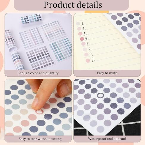 3200 Pieces Circle Stickers Removable Color Coding Stickers Small Dot Stickers Round Circle Dot Sticker Labels 1/4" Circle Stickers for Office Student Classroom Early Education Tools, 50 Sheets in Saudi Arabia
