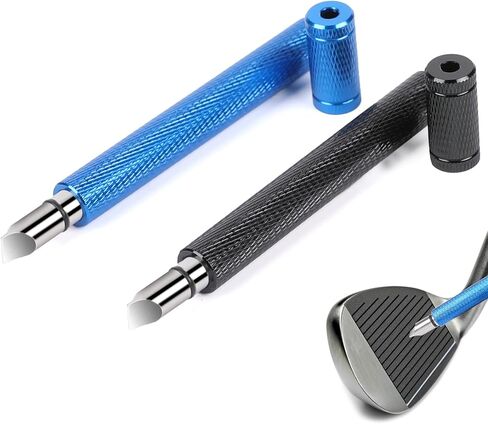 2 Pack Golf Groove Sharpening Tool for Wedges and Irons Golf Club Groove Sharpener Regrooving Tool Golf Club Groove Cleaner Groove Sharpening Tool in Saudi Arabia