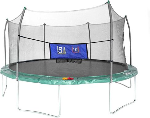 ترامبولين سكاي ووكر بيضاوي بطول 16 قدم، ترامبولين خارجي للأطفال مع شبكة طوقية لكرة السلة، غطاء وسادة زنبركية، موافقة الجمعية الأمريكية لاختبار المواد، سعة وزن 800 رطل in Kuwait