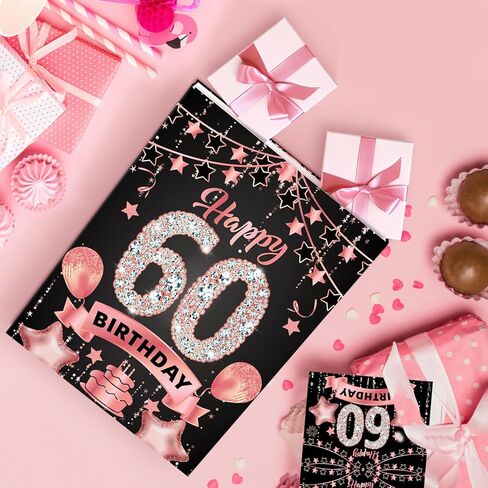 Rose Gold 70th Birthday Gift Bag with Happy 70th Birthday Greeting Card and Tissue Paper for Women Rose Gold Christmas 70th Birthday Gift Wrap Bag for Xmas 70th Birthday Party Decorations Supplies in Saudi Arabia