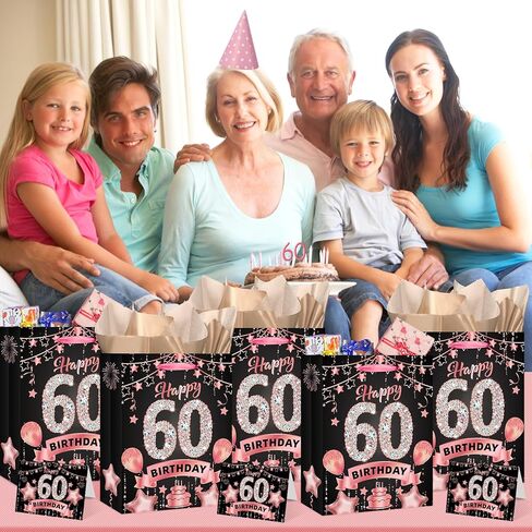 Rose Gold 70th Birthday Gift Bag with Happy 70th Birthday Greeting Card and Tissue Paper for Women Rose Gold Christmas 70th Birthday Gift Wrap Bag for Xmas 70th Birthday Party Decorations Supplies in Saudi Arabia