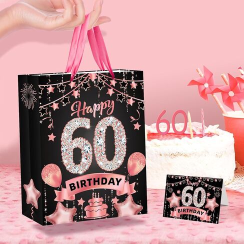 Rose Gold 70th Birthday Gift Bag with Happy 70th Birthday Greeting Card and Tissue Paper for Women Rose Gold Christmas 70th Birthday Gift Wrap Bag for Xmas 70th Birthday Party Decorations Supplies in Saudi Arabia
