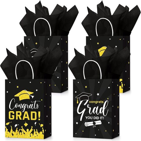 Colarr 24 Pcs Graduation Gift Bags with Tissue Paper 2025 Graduation Party Gift Bags with Handles for High School, College, Kindergarten, 8th Grade and More(Blue) in Saudi Arabia