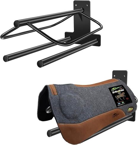 2 Park Saddle Rack,Wall Mounted Saddle Rack Stand with Pad Bar,Heavy Duty Saddle Stand for English Western Saddles Horses Blanket in Saudi Arabia