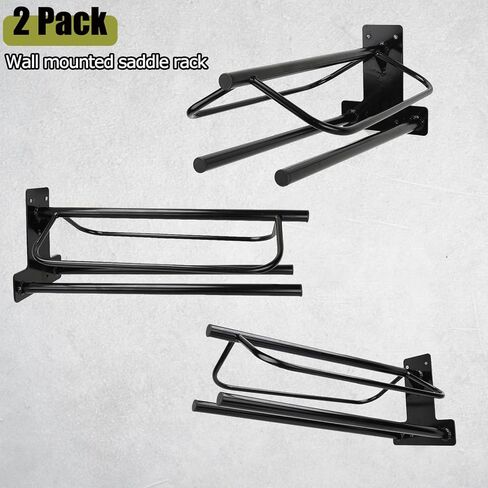 2 Park Saddle Rack,Wall Mounted Saddle Rack Stand with Pad Bar,Heavy Duty Saddle Stand for English Western Saddles Horses Blanket in Kuwait