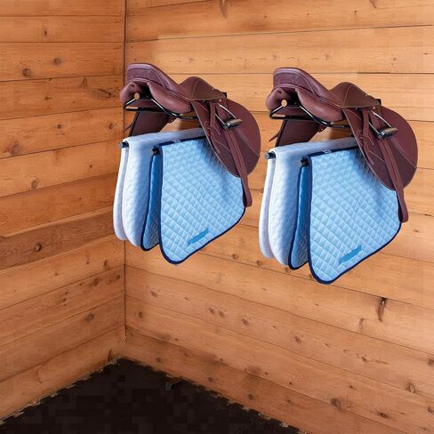 2 Park Saddle Rack,Wall Mounted Saddle Rack Stand with Pad Bar,Heavy Duty Saddle Stand for English Western Saddles Horses Blanket in Kuwait