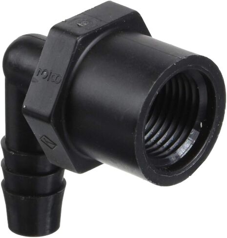 Parker Hannifin 370HB-6-6PP-pk5 Par-Barb Female Elbow Fitting, Polypropylene, 90 Degree Angle, 3/8" Hose Barb x 3/8" Female NPT, Black (Pack of 5) in Saudi Arabia