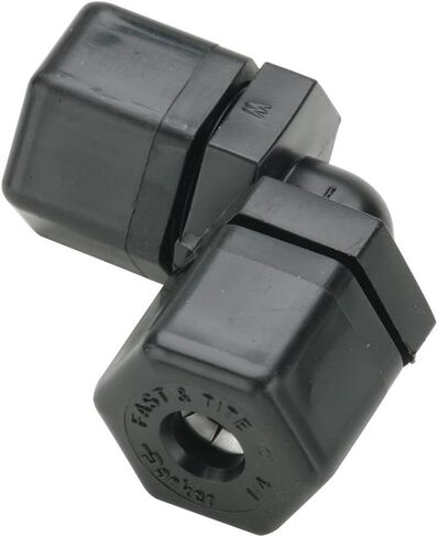 Parker P6EU5-pk20 Plastic Fitting, Fast-Tite, Tube to Tube, Black Polypropylene, Compression 90 Degree Elbow, 3/8" and 5/16" (Pack of 20) in Saudi Arabia