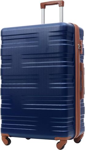 Merax TSA Lock Spinner Wheels 24in حقيبة سفر قابلة للتوسيع من الجانب الصلب، وردي أسود، 24 بوصة in Kuwait