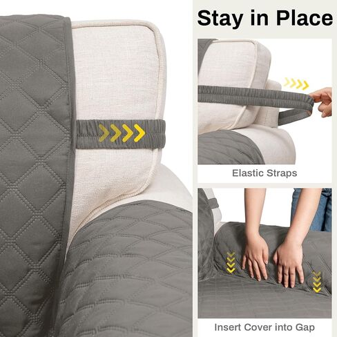 Couch Cover for 3 Cushion Couch Sofa Pet Friendly Sofa Covers Washable Dog Couch Covers Protector Sofa Slipcover (Sofa, Grey/Light Grey) in Saudi Arabia