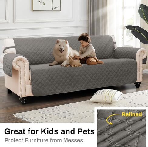 Couch Cover for 3 Cushion Couch Sofa Pet Friendly Sofa Covers Washable Dog Couch Covers Protector Sofa Slipcover (Sofa, Grey/Light Grey) in Saudi Arabia