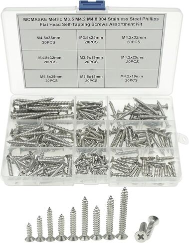 متري M1 M1.2 M1.4 M1.7 M2 304 الفولاذ المقاوم للصدأ فيليبس شقة/غاطسة رئيس الذاتي التنصت مسامير مجموعة متنوعة in Saudi Arabia