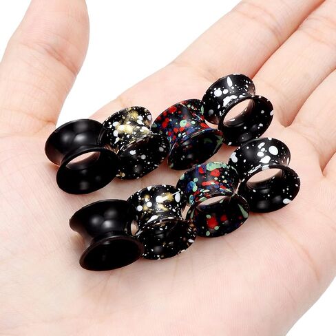Yaalozei 6G 4G 2G 0G 00G 12mm 14mm 16mm 18mm 20mm Ultra Thin Silicone Gauges Plugs Tunnels Earrings Flexible Flesh Tunnel Expander Stretching Gauge Earlets Plug Set Black Gauges in Saudi Arabia