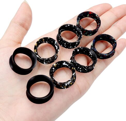 Yaalozei 6G 4G 2G 0G 00G 12mm 14mm 16mm 18mm 20mm Ultra Thin Silicone Gauges Plugs Tunnels Earrings Flexible Flesh Tunnel Expander Stretching Gauge Earlets Plug Set Black Gauges in Saudi Arabia