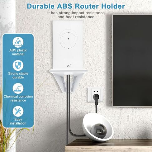 welltop StarLink Mount, Starlink Internet Kit Satellite Brackets ABS Router Holder Protection with Screw Mounting Kit, Starlink Wall Mount Shelf Stand Holder for StarLink Mesh Router V2 Mesh Router in Kuwait