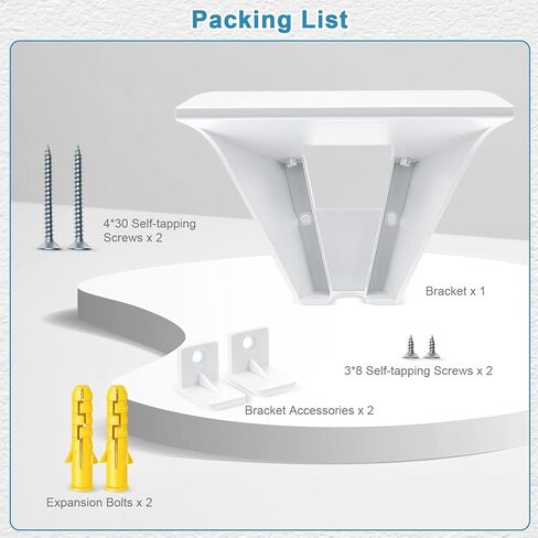 welltop StarLink Mount, Starlink Internet Kit Satellite Brackets ABS Router Holder Protection with Screw Mounting Kit, Starlink Wall Mount Shelf Stand Holder for StarLink Mesh Router V2 Mesh Router in Kuwait
