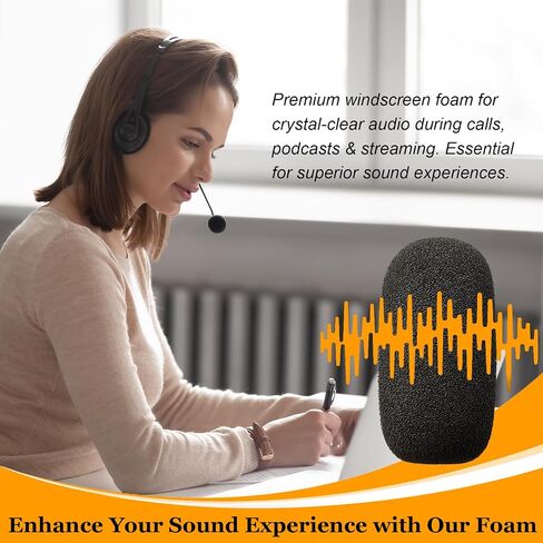 10-Pack Mini Foam Windscreens for Headset and Lapel Mics – Enhances Audio Quality, Protects from Wind Interference, Reusable and Washable in Saudi Arabia