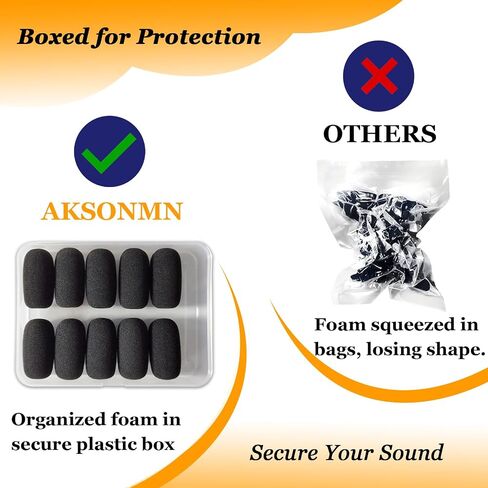 10-Pack Mini Foam Windscreens for Headset and Lapel Mics – Enhances Audio Quality, Protects from Wind Interference, Reusable and Washable in Saudi Arabia