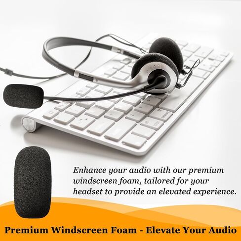 10-Pack Mini Foam Windscreens for Headset and Lapel Mics – Enhances Audio Quality, Protects from Wind Interference, Reusable and Washable in Saudi Arabia