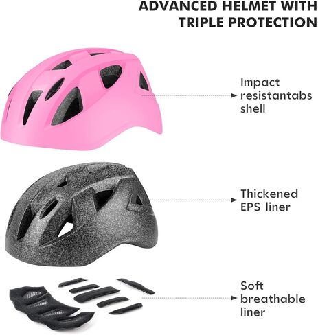 DaCool Kids Bike Helmet for 5~16 Ages Girls Boys Lightweight Toddler Youth Adjustable Cycling Skateboard Girl Helmet Safety Sport Helmet for Bicycle Skating Roller Scooter Outdoor Sports in Saudi Arabia